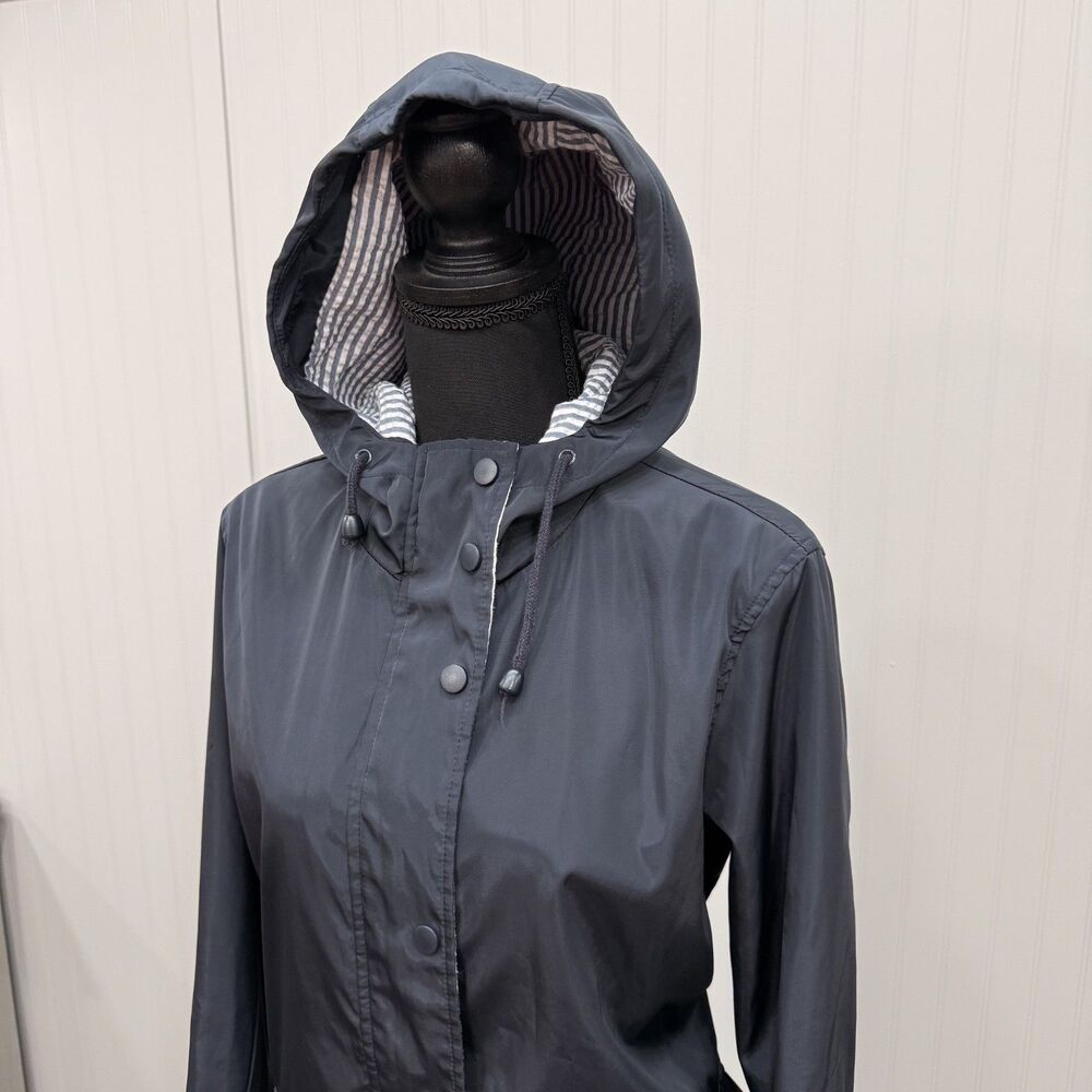 Thread & Supply Women's Large Navy Blue Full Zip Hooded Rain Jacket - Picture 2 of 7